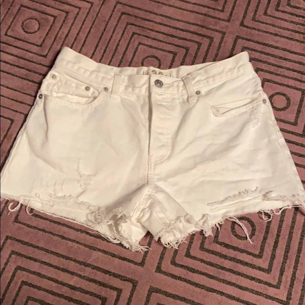 Barely worn free people white jean shorts